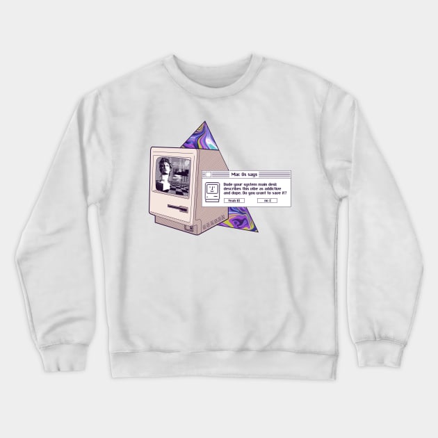 Vaporwave macintosh 128k Crewneck Sweatshirt by fm_artz